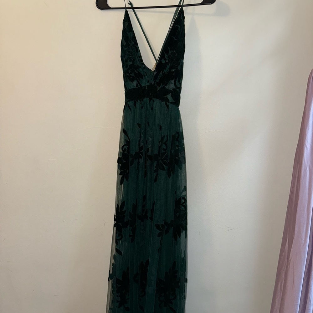 Elegant Green Floral Dress